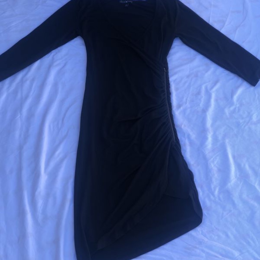 Black long sleeve mini dress